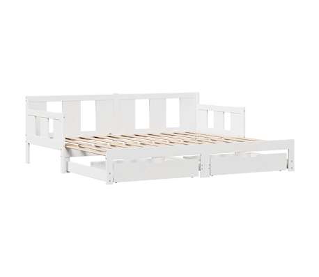 vidaXL Tagesbett Ausziehbar mit Schubladen ohne Matratze Wei&szlig; 90x200cm