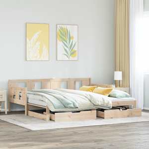 Válenda s přistýlkou a zásuvkami bez matrace 90x190 cm