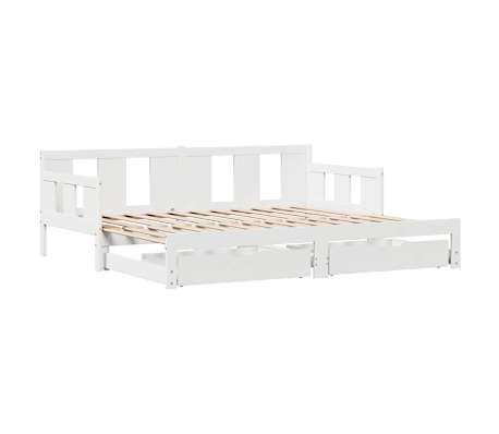 vidaXL Tagesbett Ausziehbar mit Schubladen ohne Matratze Wei&szlig; 90x190cm