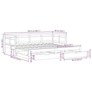 Válenda s přistýlkou a zásuvkami bez matrace 90x200 cm - obrázek 12
