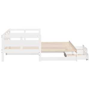 Válenda s přistýlkou a zásuvkami bez matrace bílá 80x200 cm - obrázek 6