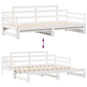 Válenda s přistýlkou a zásuvkami bez matrace bílá 90x200 cm - obrázek 8