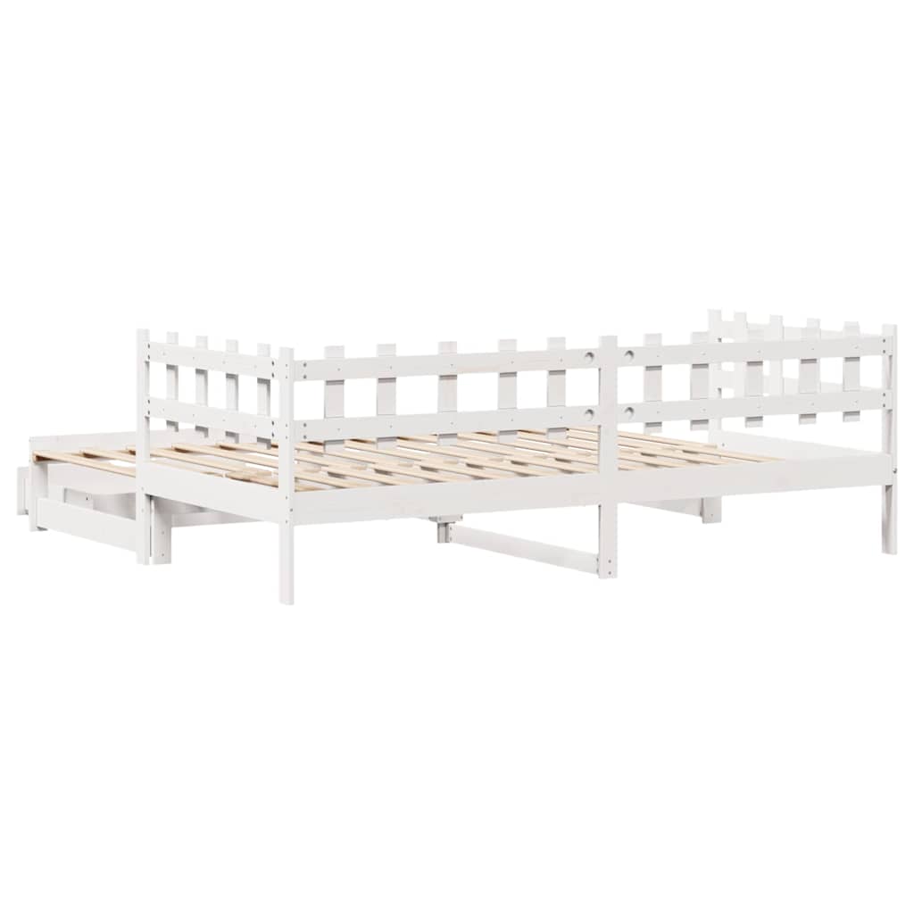 Vuodesohva rullilla ja laatikoilla ei patjaa valkoinen 90x200cm - Image 7
