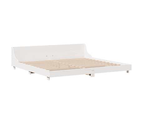 vidaXL Cadre de lit sans matelas blanc 200x200 cm bois massif de pin