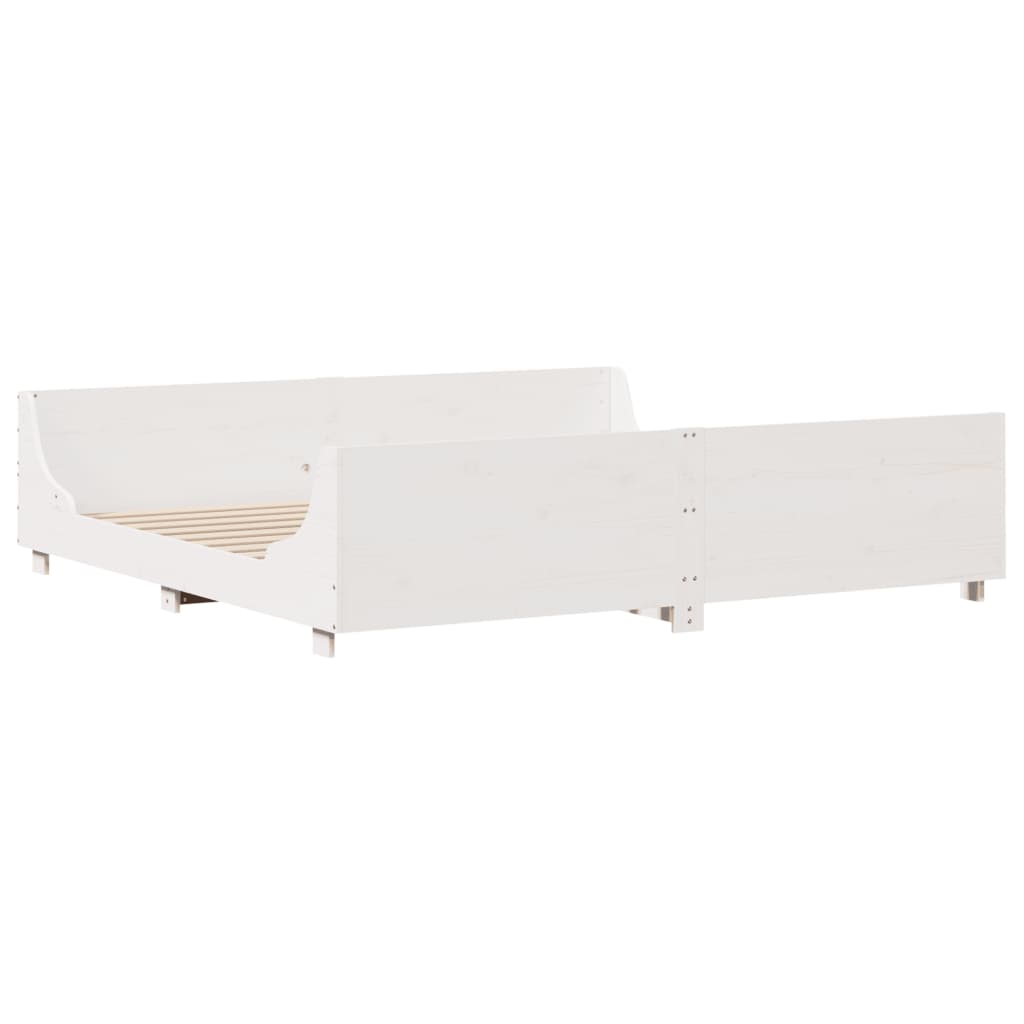 vidaXL Bedframe zonder matras massief grenenhout wit 200x200 cm afbeelding