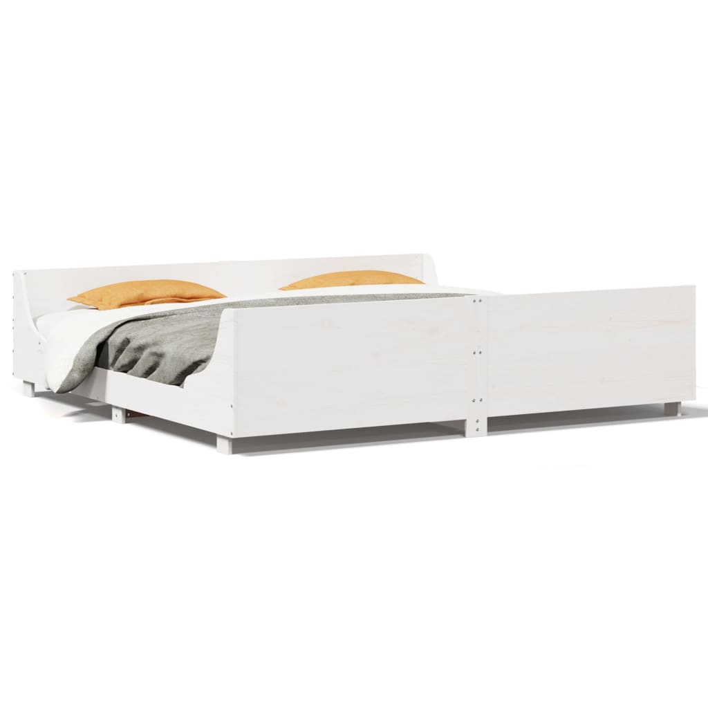 vidaXL Bedframe zonder matras massief grenenhout wit 180x200 cm, foto 3
