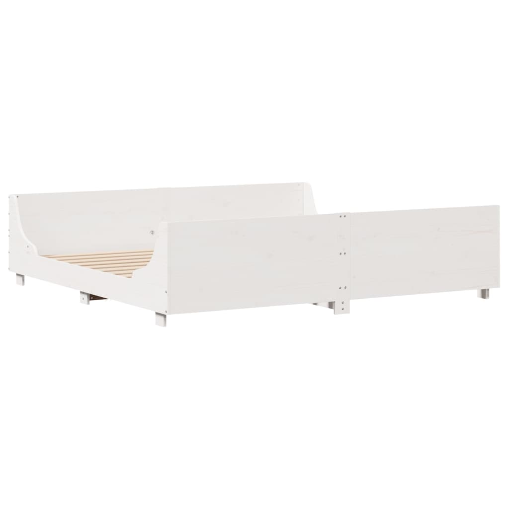 vidaXL Bedframe zonder matras massief grenenhout wit 180x200 cm afbeelding