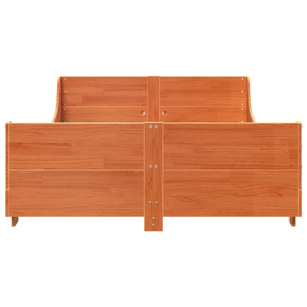 vidaXL Bedframe zonder matras massief grenenhout wasbruin 150x200 cm bruin, foto 4