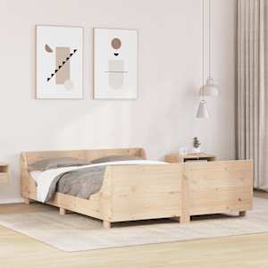 Posteljni okvir brez vzmetnice 140x200 cm trdna borovina