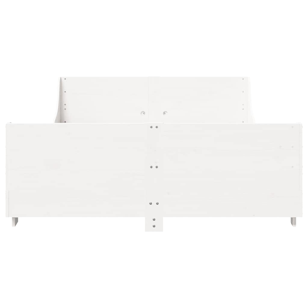 vidaXL Bedframe zonder matras massief grenenhout wit 140x200 cm, foto 4