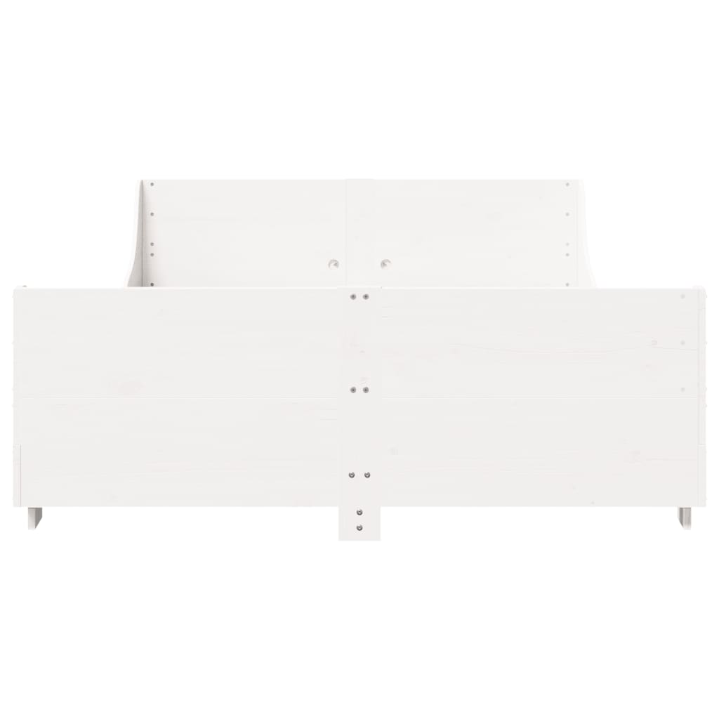 vidaXL Bedframe zonder matras massief grenenhout wit 140x190 cm, foto 4