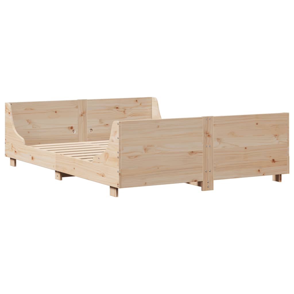 vidaXL Bedframe zonder matras massief grenenhout 135x190 cm afbeelding
