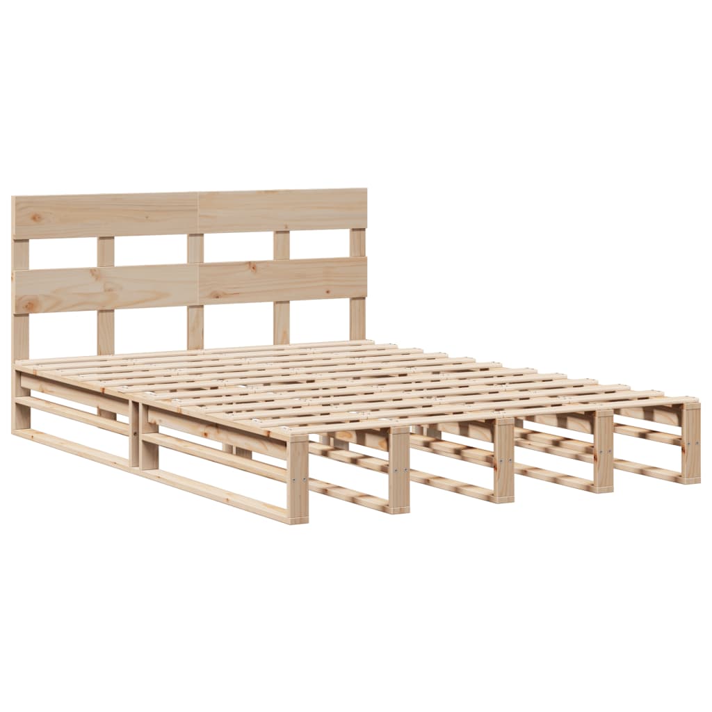 vidaXL Bedframe zonder matras massief grenenhout 140x200 cm afbeelding