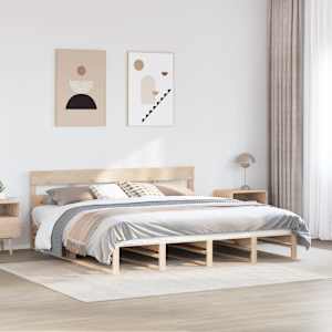 Posteljni okvir brez vzmetnice 180x200 cm trdna borovina