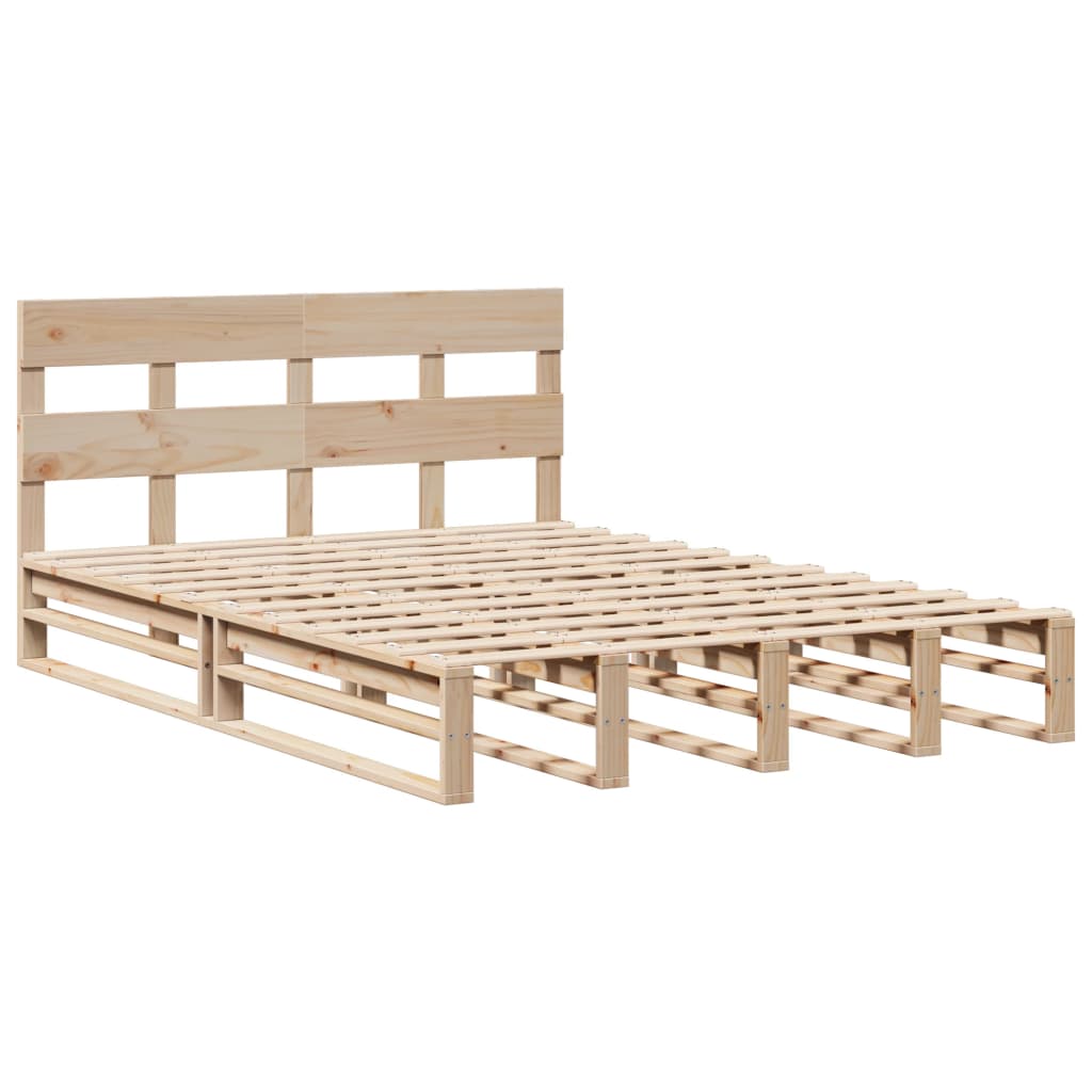 vidaXL Bedframe zonder matras massief grenenhout 140x190 cm afbeelding