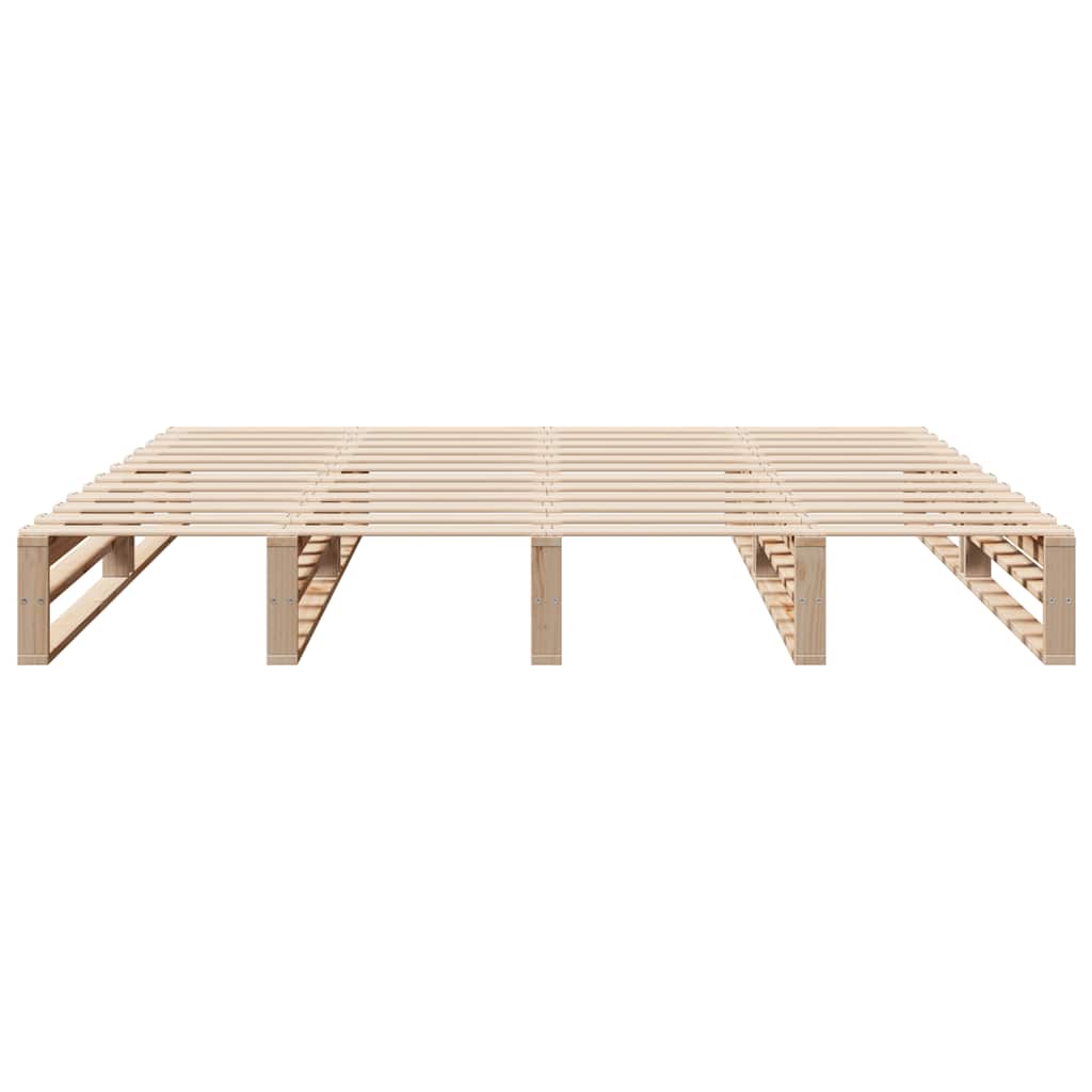 vidaXL Bedframe zonder matras massief grenenhout 200x200 cm bruin, foto 4
