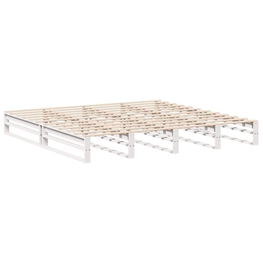 vidaXL Bedframe zonder matras massief grenenhout wit 200x200 cm, foto 2