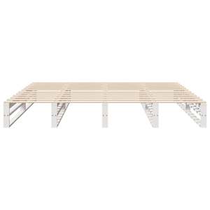 Postel bez matrace bílá 200 x 200 cm masivní borovice - obrázek 4