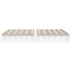 Postel bez matrace bílá 200 x 200 cm masivní borovice - obrázek 5