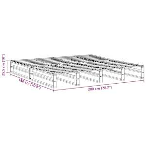Postel bez matrace bílá 200 x 200 cm masivní borovice - obrázek 9