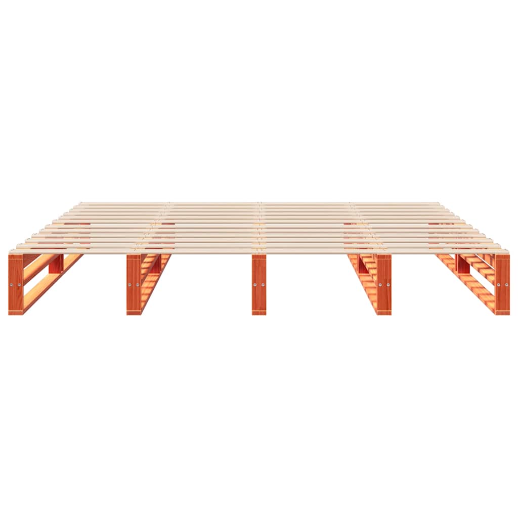 vidaXL Bedframe zonder matras massief grenenhout wasbruin 200x200 cm bruin, foto 4