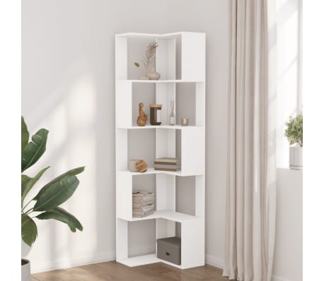 vidaXL Bibliotecă 5 niveluri alb 50x50x179cm lemn prelucrat