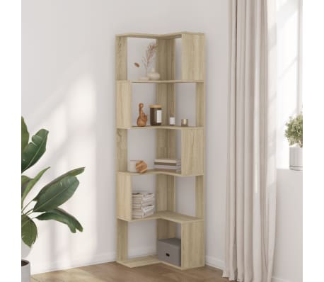 vidaXL Boekenkast 5-laags hoek 50x50x179 cm bewerkt hout sonoma eiken