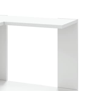 Rohová 3patrová knihovna bílá 50 x 50 x 102 cm kompozitní dřevo - obrázek 7