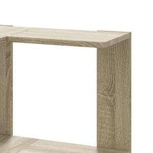 Rohová 3patrová knihovna dub sonoma 50 x 50 x 102 cm kompozit - obrázek 7