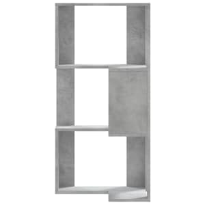 Rohová 3patrová knihovna betonově šedá 50x50x102 cm kompozit - obrázek 4