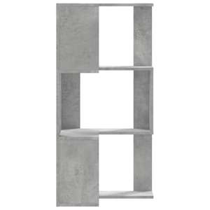 Rohová 3patrová knihovna betonově šedá 50x50x102 cm kompozit - obrázek 5