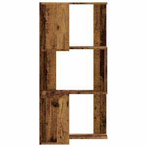 Rohová 3patrová knihovna old wood 50x50x102 cm kompozitní dřevo - obrázek 5