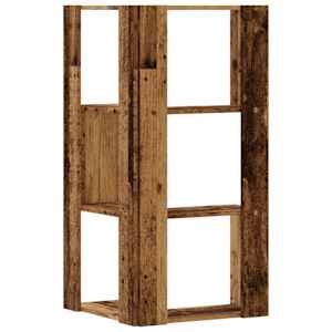 Rohová 3patrová knihovna old wood 50x50x102 cm kompozitní dřevo - obrázek 6