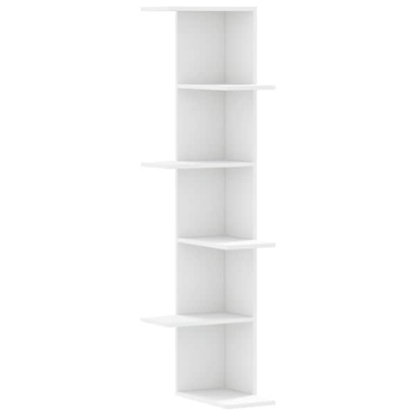 vidaXL seina nurgariiul, valge, 36,5x36,5x140 cm, tehispuit