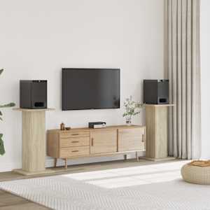 Stojalo za zvočnike 2 kosa sonoma hrast 30x30x80 cm inž. les