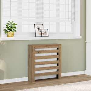 Pokrov za radiator hrast 78x20x82 cm inženirski les