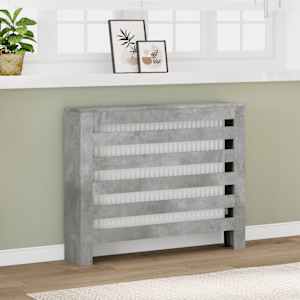 Pokrov za radiator betonsko siv 104x20x82 cm inženirski les