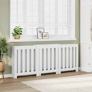 Pokrov za radiator bel 205x21,5x83,5 cm inženirski les