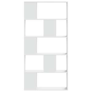 Knihovna 5patrová bílá 80,5 x 23,5 x 162,5 cm kompozitní dřevo - obrázek 3