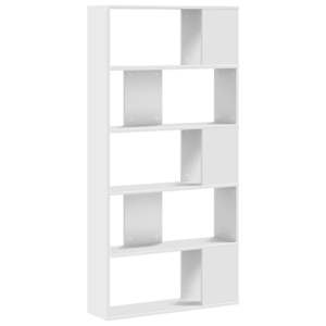 Knihovna 5patrová bílá 80,5 x 23,5 x 162,5 cm kompozitní dřevo - obrázek 4