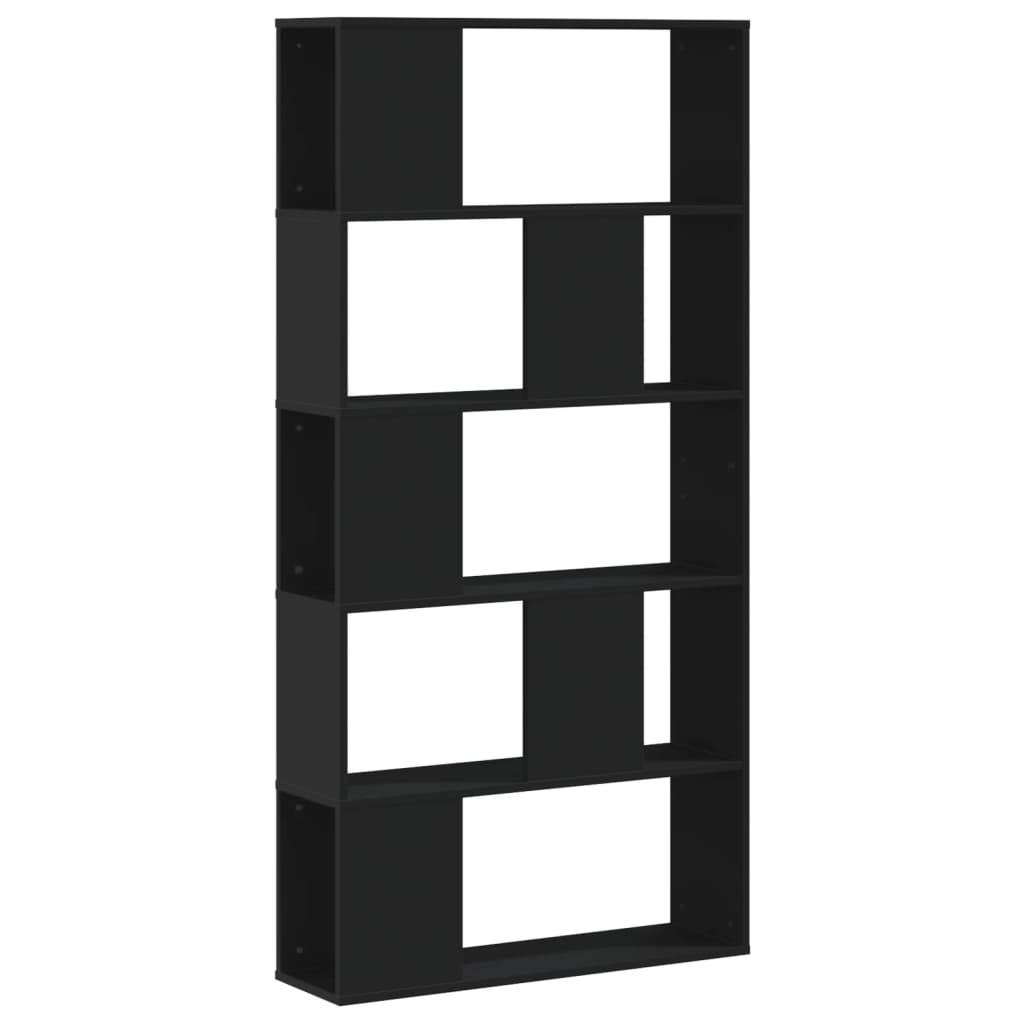 vidaXL Knihovna 5patrová černá 80,5 x 23,5 x 162,5 cm kompozitní dřevo