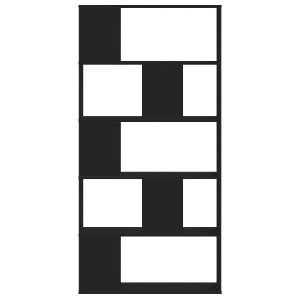 vidaXL Boekenkast 5-laags 80,5x23,5x162,5 cm bewerkt hout zwart afbeelding