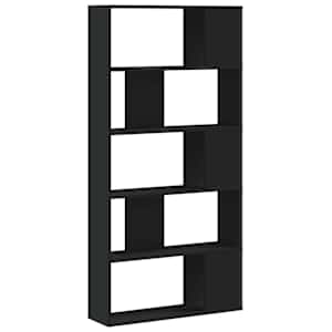 Knihovna 5patrová černá 80,5 x 23,5 x 162,5 cm kompozitní dřevo - obrázek 5
