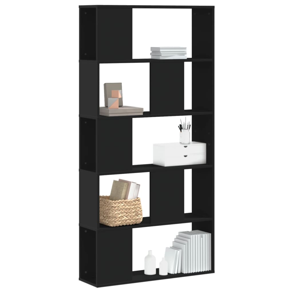 vidaXL Bücherregal 5 Böden Schwarz 80,5x23,5x162,5 cm Holzwerkstoff