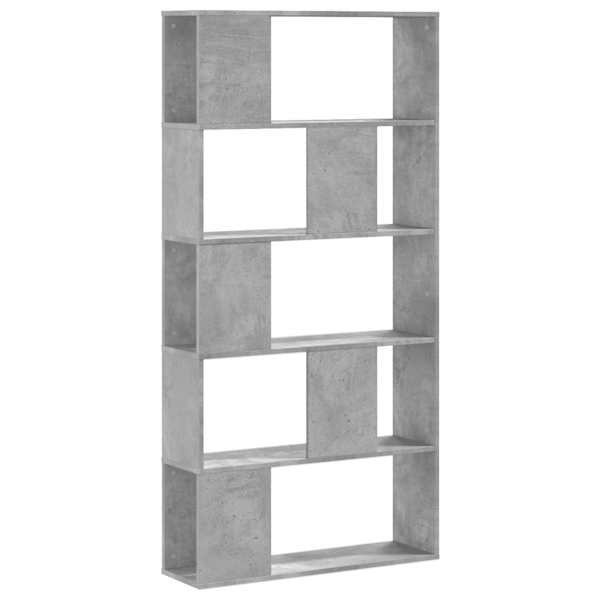 vidaXL raamaturiiul 5 korrust, betoonhall, 80,5x23,5x162,5cm tehispuit