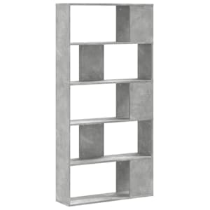 Knihovna 5patrová betonově šedá 80,5 x 23,5 x 162,5 cm kompozit - obrázek 5