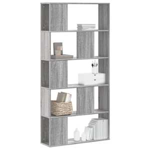 Knihovna 5patrová šedá sonoma 80,5 x 23,5 x 162,5 cm kompozit - obrázek 1