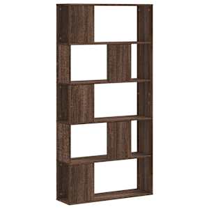 Knihovna 5patrová hnědý dub 80,5x23,5x162,5 cm kompozitní dřevo - obrázek 5