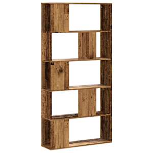 Knihovna 5patrová old wood 80,5 x 23,5 x 162,5 cm kompozit - obrázek 2