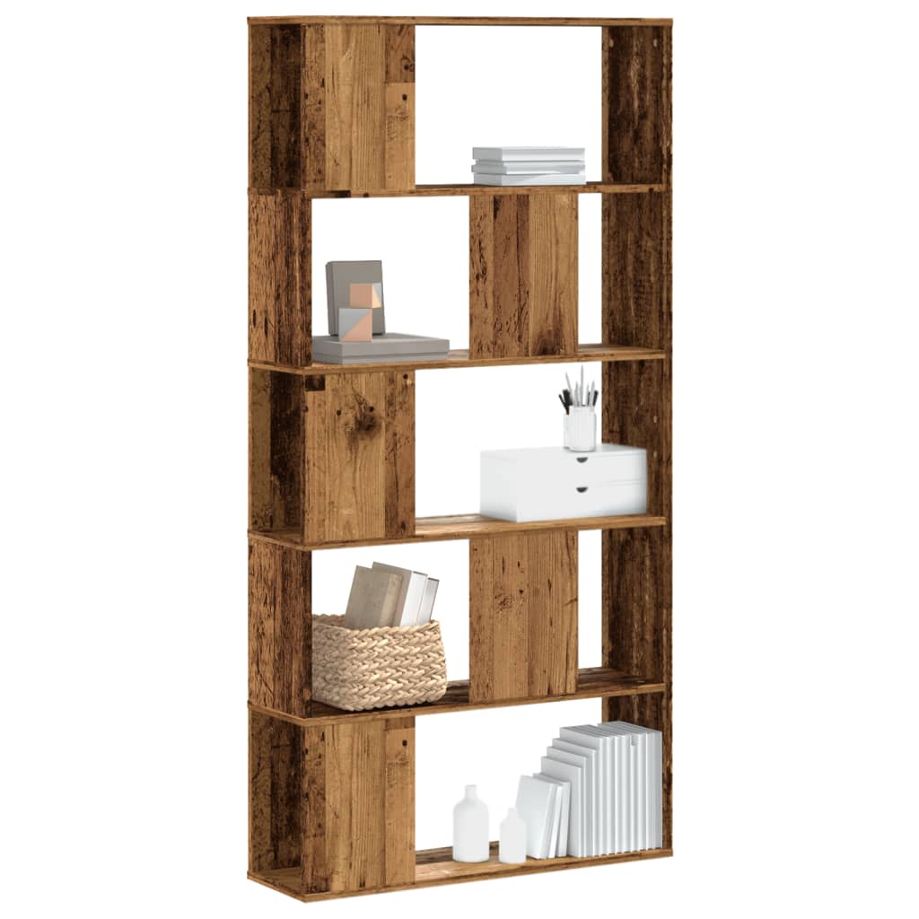 Bücherregal 5 Böden Altholz 80,5×23,5×162,5 cm Holzwerkstoff